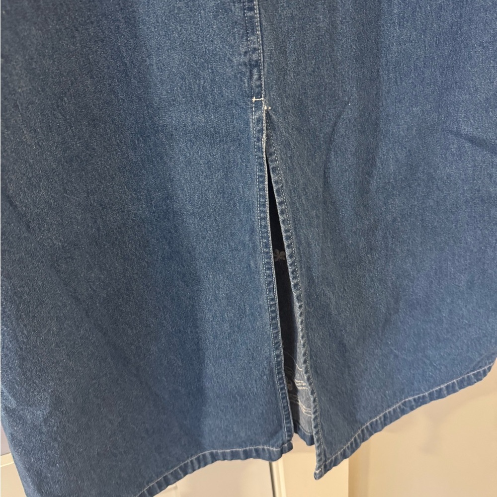 Vintage Embroidered Blue Denim Dress - Picture 8 of 14